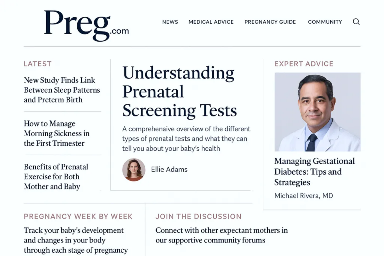Preg.com News Portal Website